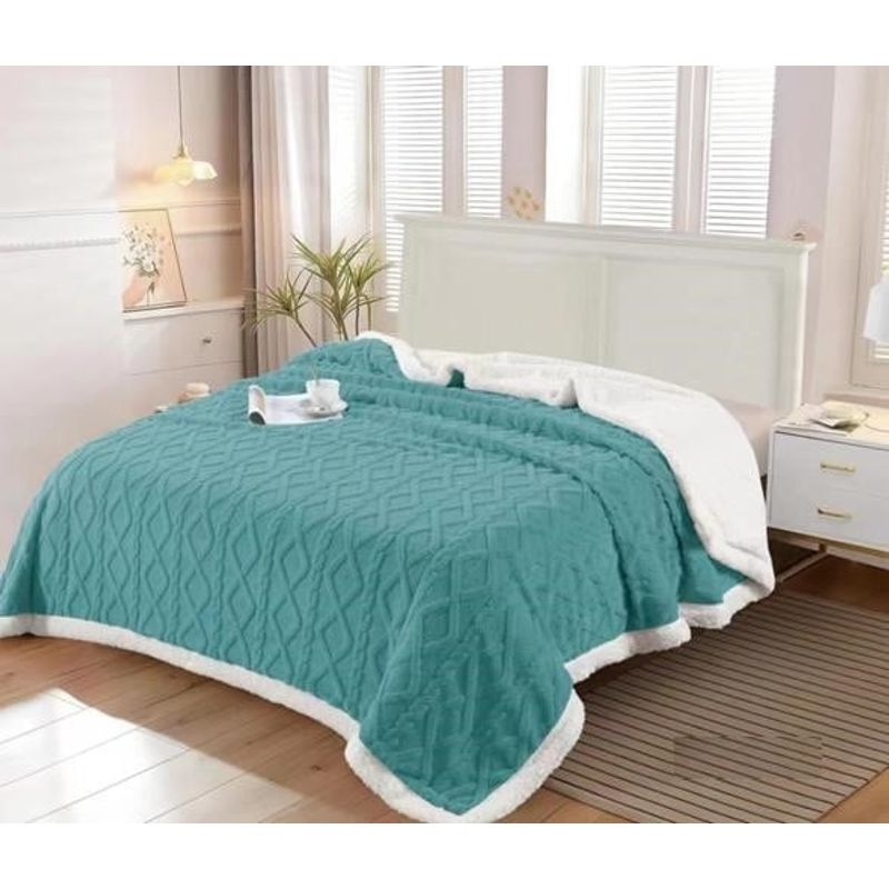 GENERICO - frazada de invierno con chiporro king 230x250 azul