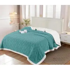 GENERICO - Frazada de invierno con chiporro king 230x250 azul