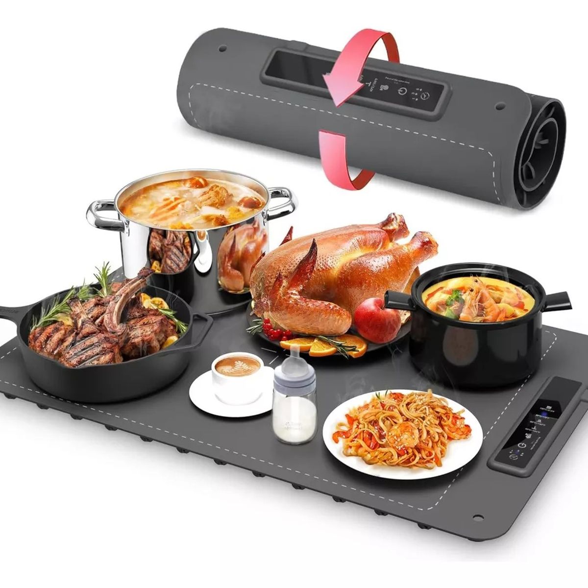 EVERSO - Tapete Calentador Comida Electrico Plegable Portátil