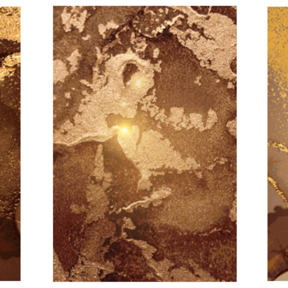 LOS REGALONES - Cuadro Canvas Imagen Abstracto Mármol en lienzo Pack X3 Uds 30x50cm Cu