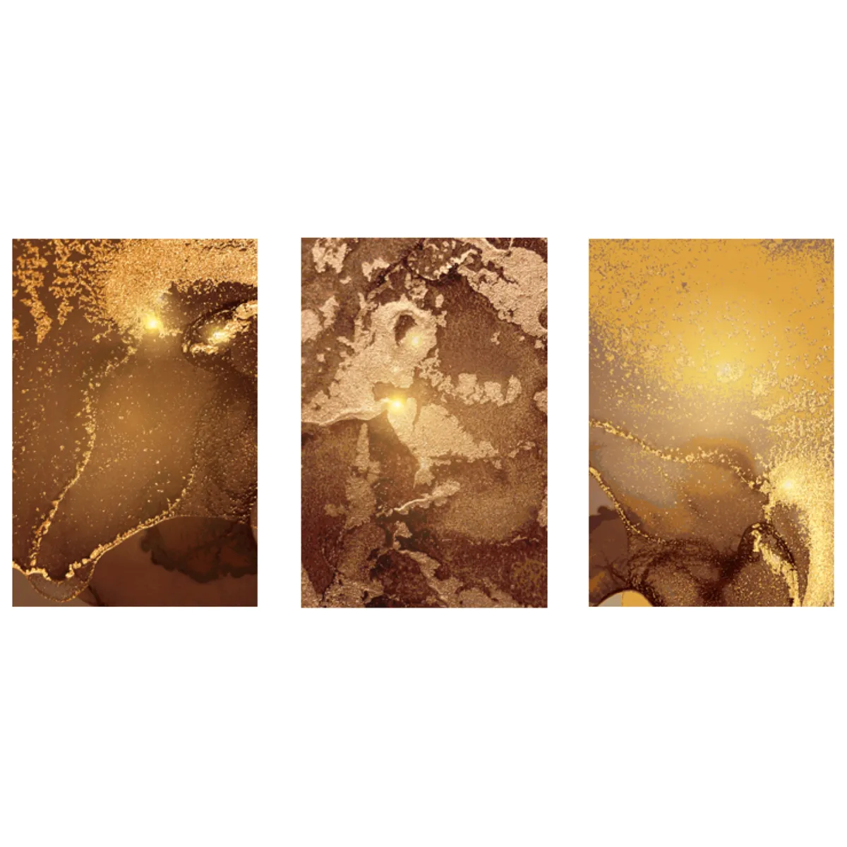 LOS REGALONES - Cuadro Canvas Imagen Abstracto Mármol en lienzo Pack X3 Uds 30x50cm Cu