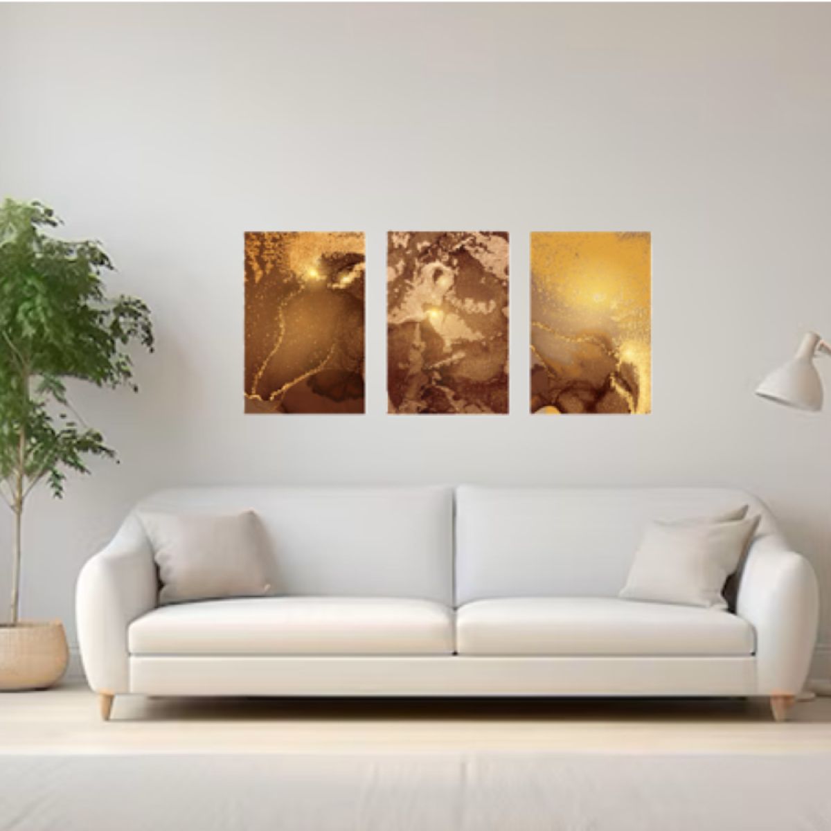 LOS REGALONES - Cuadro Canvas Imagen Abstracto Mármol en lienzo Pack X3 Uds 30x50cm Cu