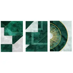 LOS REGALONES - Cuadro Canvas Imagen Abstracto Geomet en lienzo Pack X3 Uds 30x50cm Cu