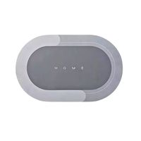 Alfombra Baño Cocina Antideslizante De Secado Rápido Circular Gris