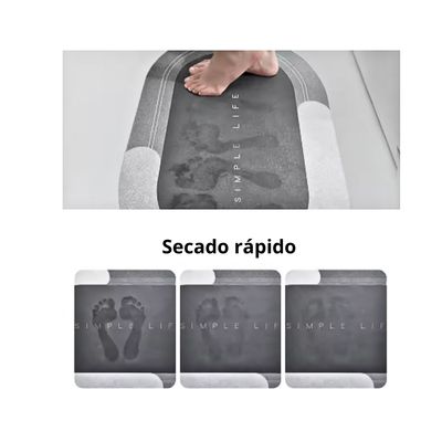 Imagen 2 del producto Alfombra Baño Cocina Antideslizante De Secado Rápido Circular Gris