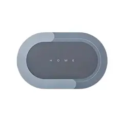 GENERICO - Alfombra Baño Cocina Antideslizante De Secado Rápido Circular Azul