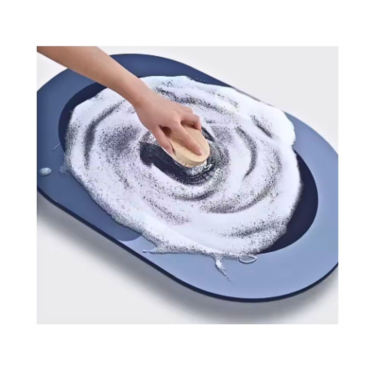 GENERICO - Alfombra Baño Cocina Antideslizante De Secado Rápido Circular Azul