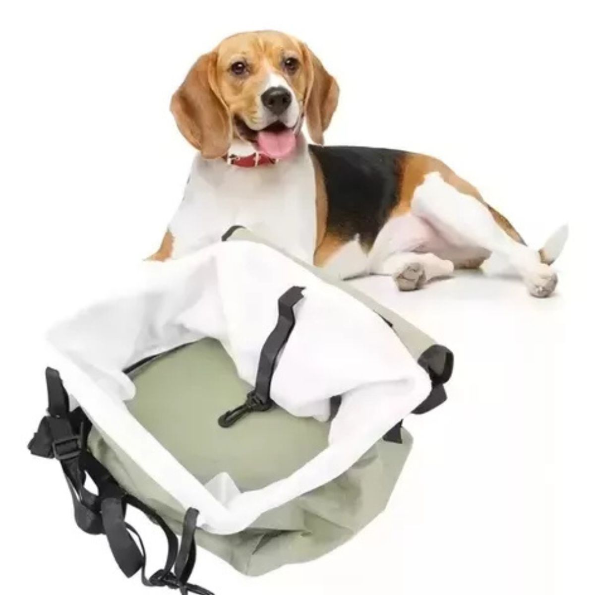 GENERICO - Asiento Auto para Mascotas Pequeñas con Arnés Seguro