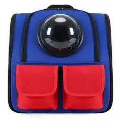 GENERICO - MOCHILA TRANSPORTADORA OXFORD PARA MASCOTAS AZUL