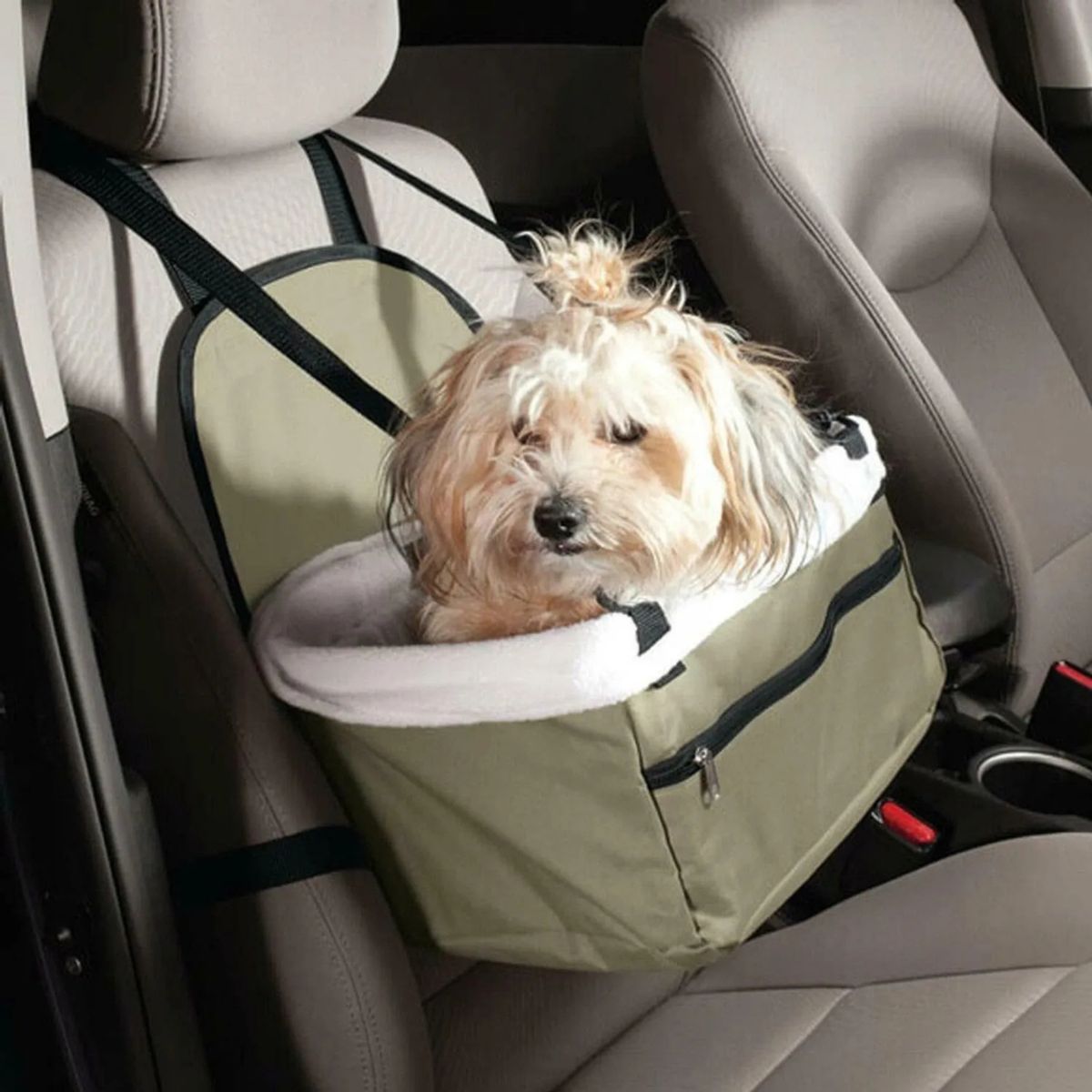 GENERICO - Asiento de auto para Perros con Arnés y acolchado
