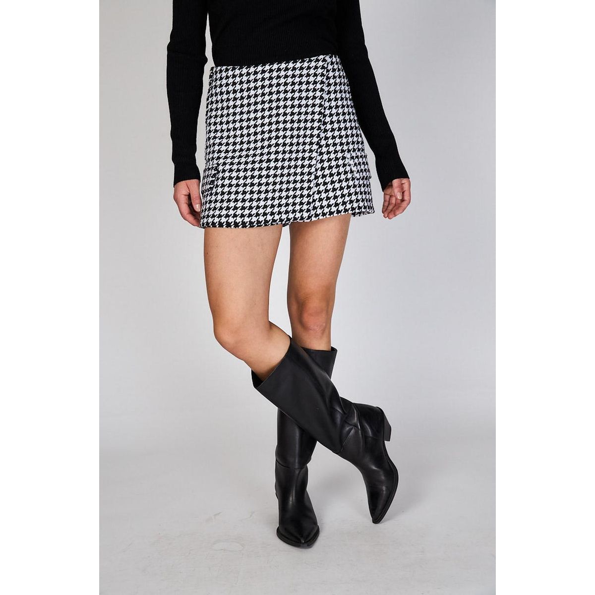 ECLIPSE - Falda Short Gina Pied de Poule Negro Eclipse