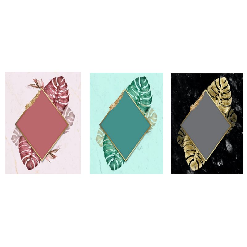 LOS REGALONES - Cuadro Canvas Imagen Abstracto Ecos en lienzo Pack X3 Uds 30x50cm Cu