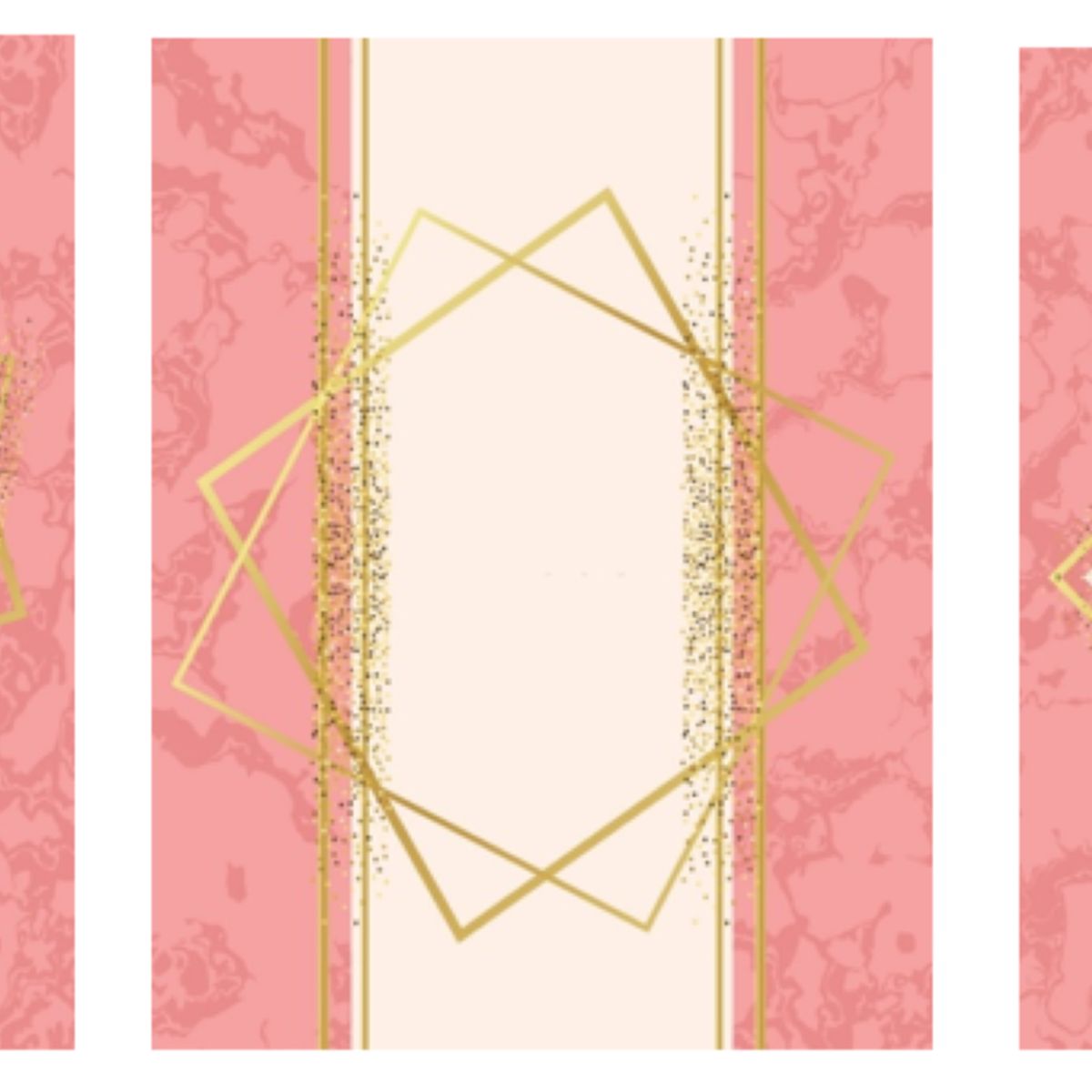 LOS REGALONES - Cuadro Canvas Imagen Abstracto Glam en lienzo Pack X3 Uds 30x50cm Cu