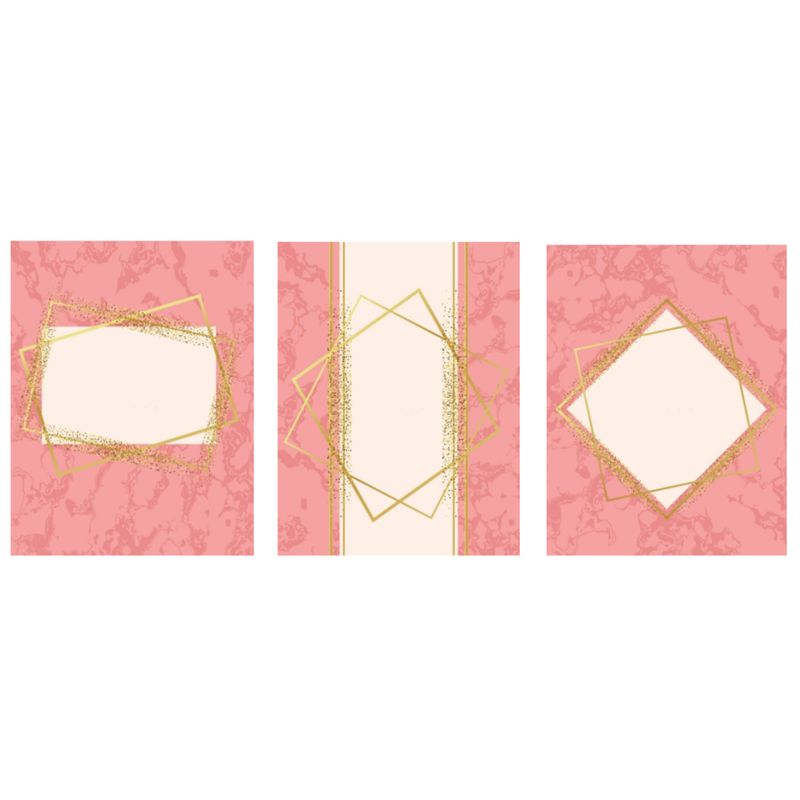 LOS REGALONES - Cuadro Canvas Imagen Abstracto Glam en lienzo Pack X3 Uds 30x50cm Cu