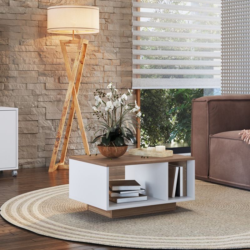 DF HOME - Mesa de Centro Emovell Blanco Castaño B171087