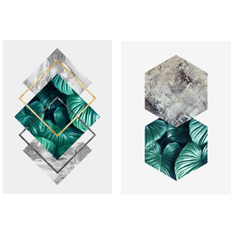 LOS REGALONES - Cuadro Canvas Imagen Abstracta Sutil en lienzo Pack X2 Uds 30x50cm Cu