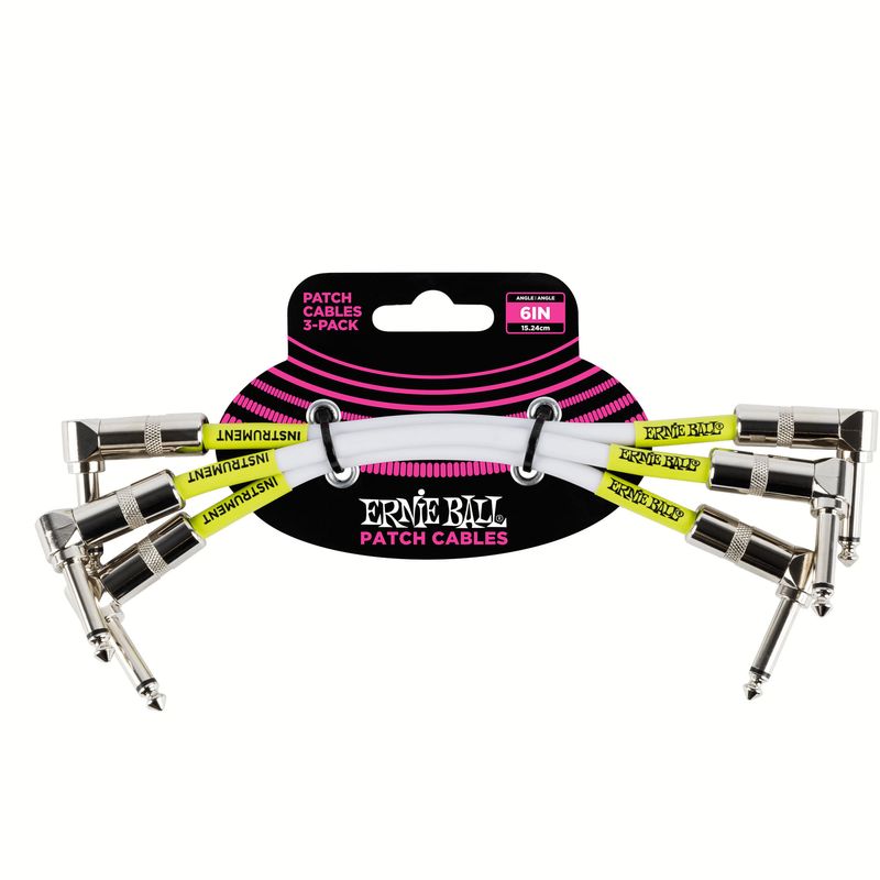 ERNIE BALL - Pack de 3 Cables patch Ernie Ball P06051 de 15 cm