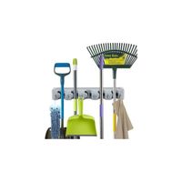 Colgador De Escobas Y Utiles De Aseo Con Ganchos Organizador NL