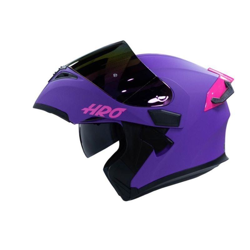 HRO - Casco Moto Hro 3400dv solid mr fc Abatible Sun Visor Certificación Dot Talla M