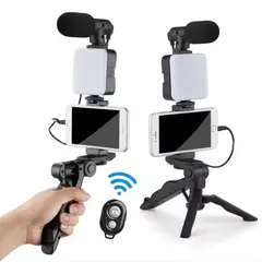 GENERICO - Kit De Grabación Con Micrófono Luz Led Y Soporte Tripode
