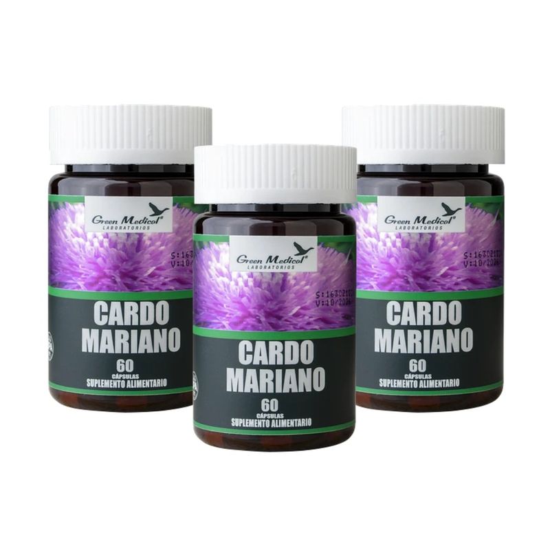 GREEN MEDICAL - Cardo Mariano Gm 3 Frascos 3x60 Caps. Protector Hepatico