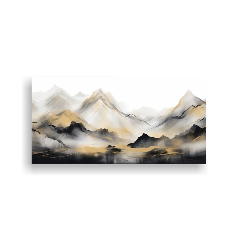 GENERICO - Cuadro Abstracto Montaña Naturaleza En Bastidor 60x30 Cm