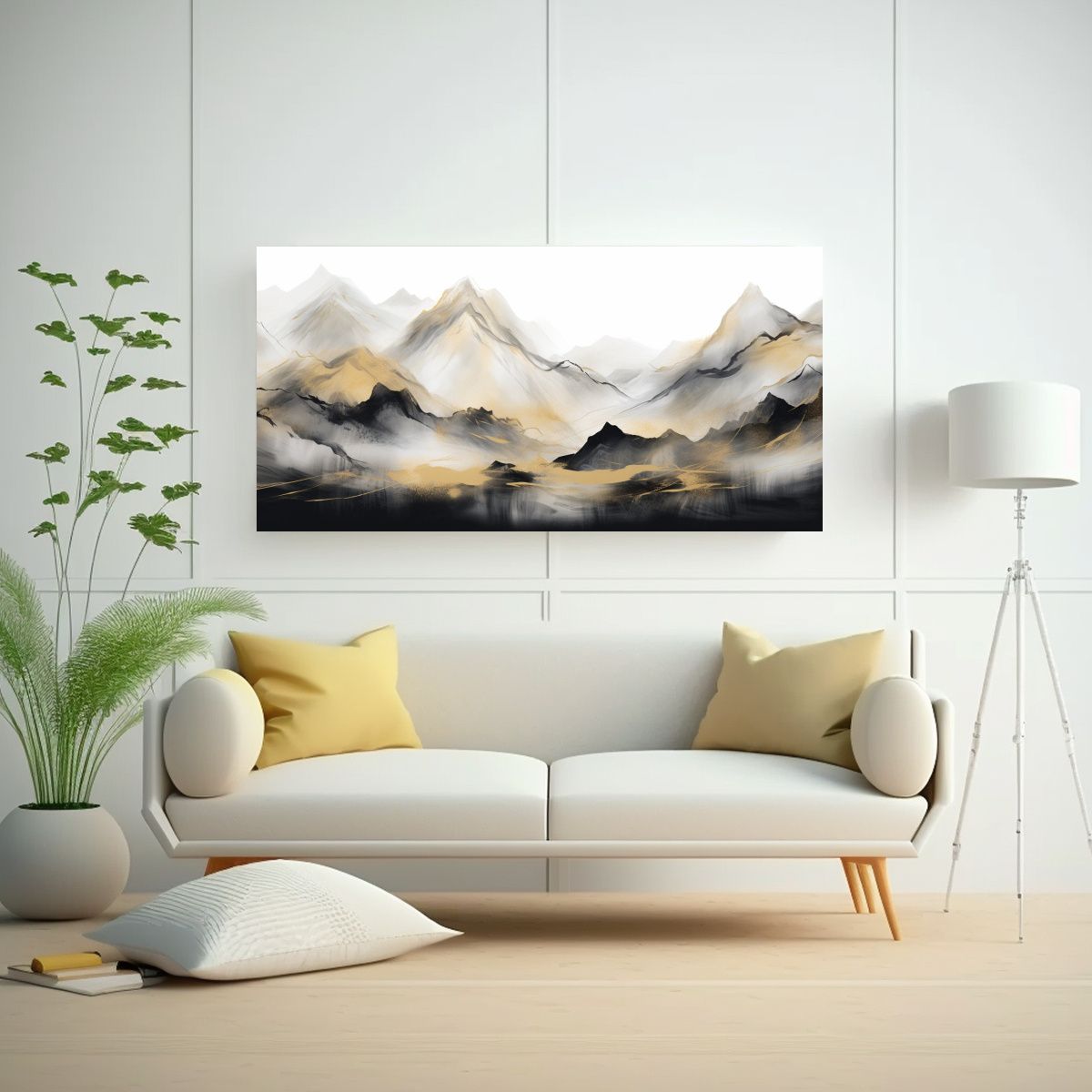 GENERICO - Cuadro Abstracto Montaña Naturaleza En Bastidor 100x50 Cm