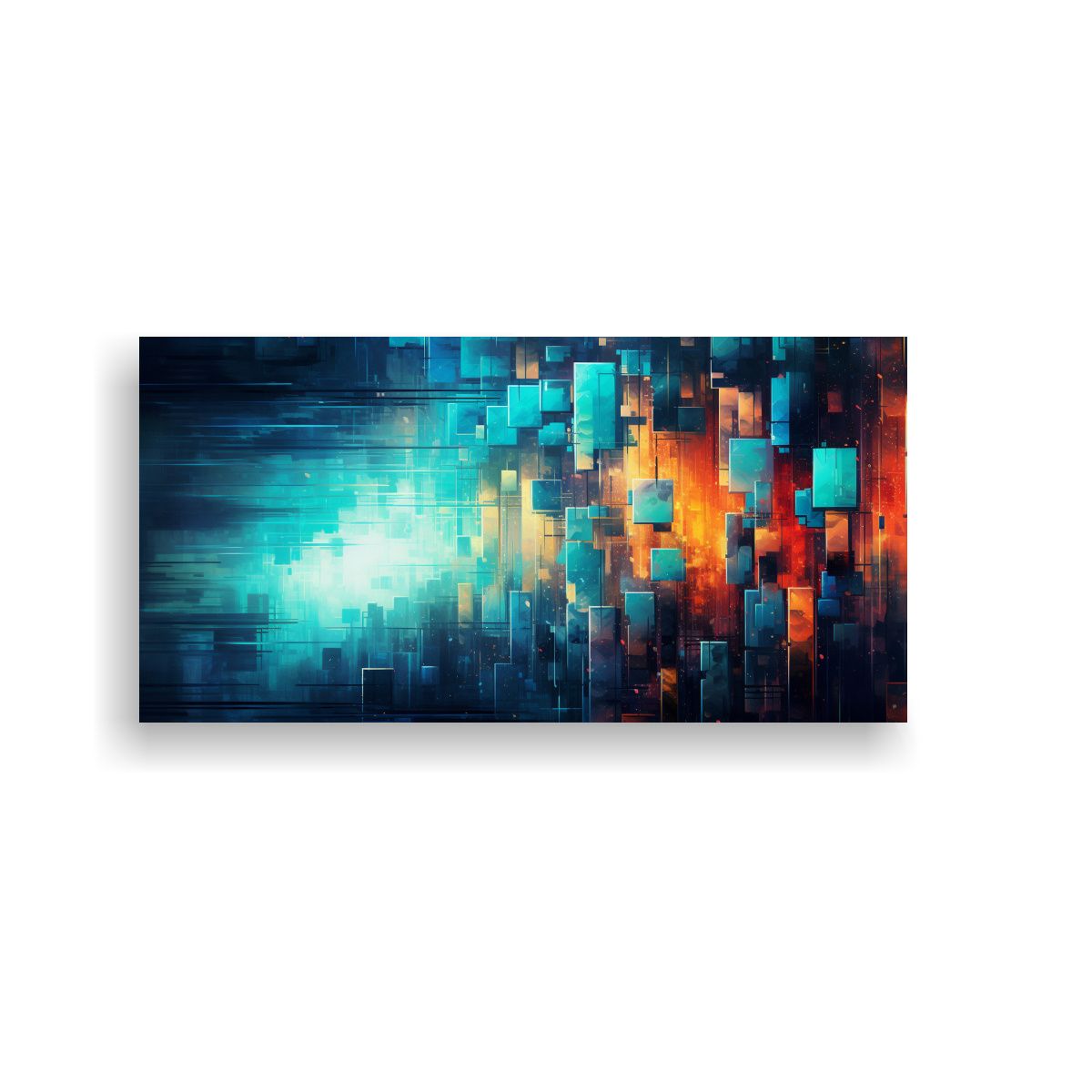 GENERICO - Pintura Abstracta Arte Horizontal Alegría Para 80x40 Cm