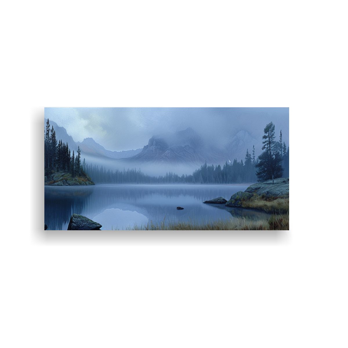 GENERICO - Pinturas Lienzo Tela Paisaje Montañas Lago 80x40 Cm