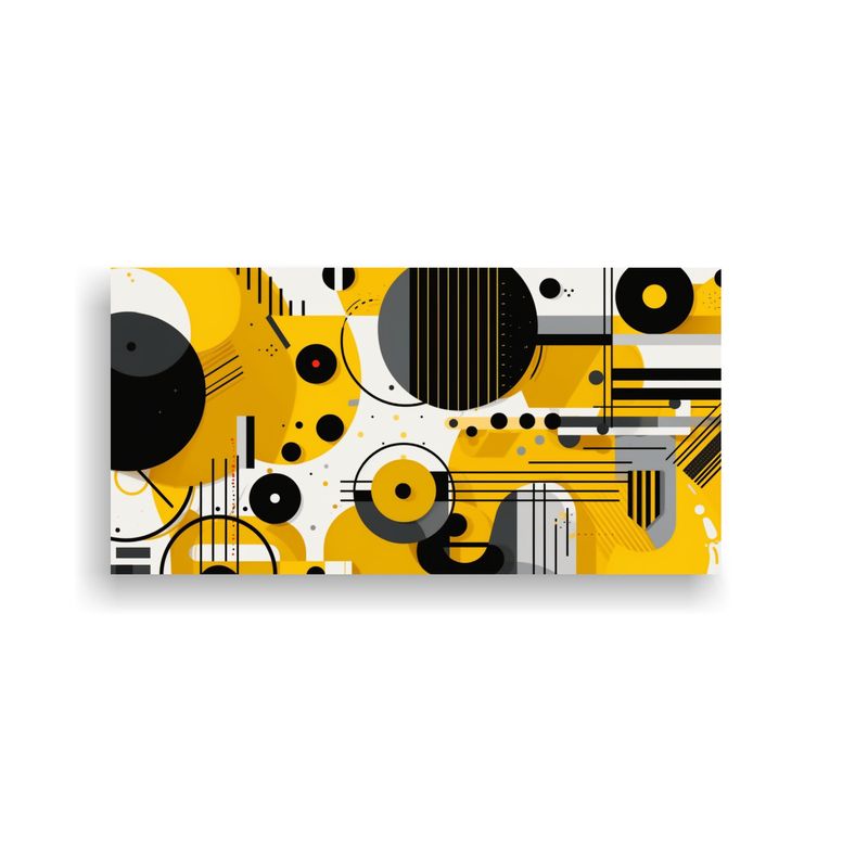 GENERICO - Cuadro Tela Estilo Flat Con Formas Geométricas 100x50 Cm