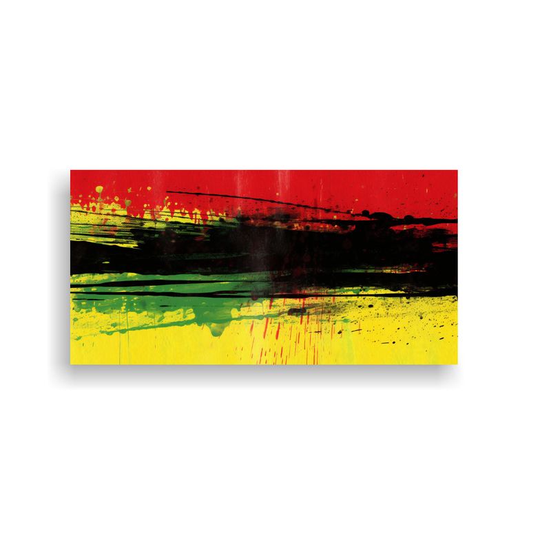 GENERICO - Cuadro Tela Canvas Rojo Negro Moderno Pincelada 100x50 Cm