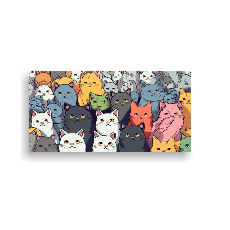 GENERICO - Pinturas Decorativas Estilo Cómic De Gatos En 80x40 Cm