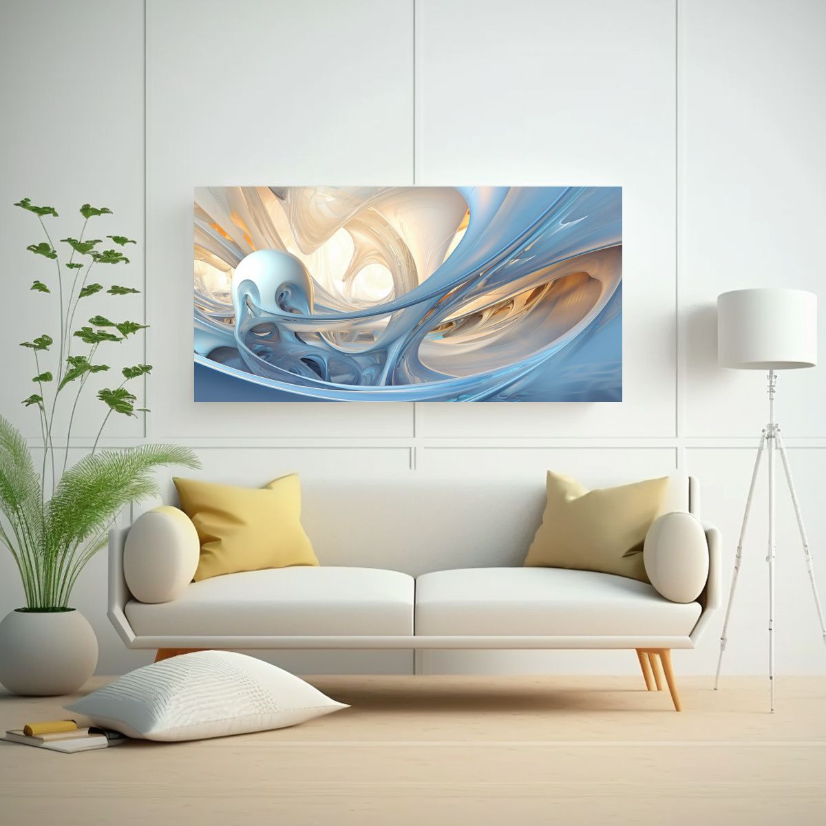 GENERICO - Pinturas De Decoración Retrofuturista Azul Claro 80x40 Cm