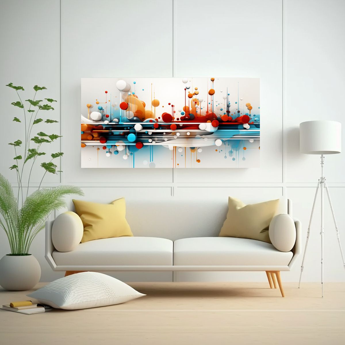 GENERICO - Cuadro Abstracto Elegante Para Decoración Moderna 60x30 Cm