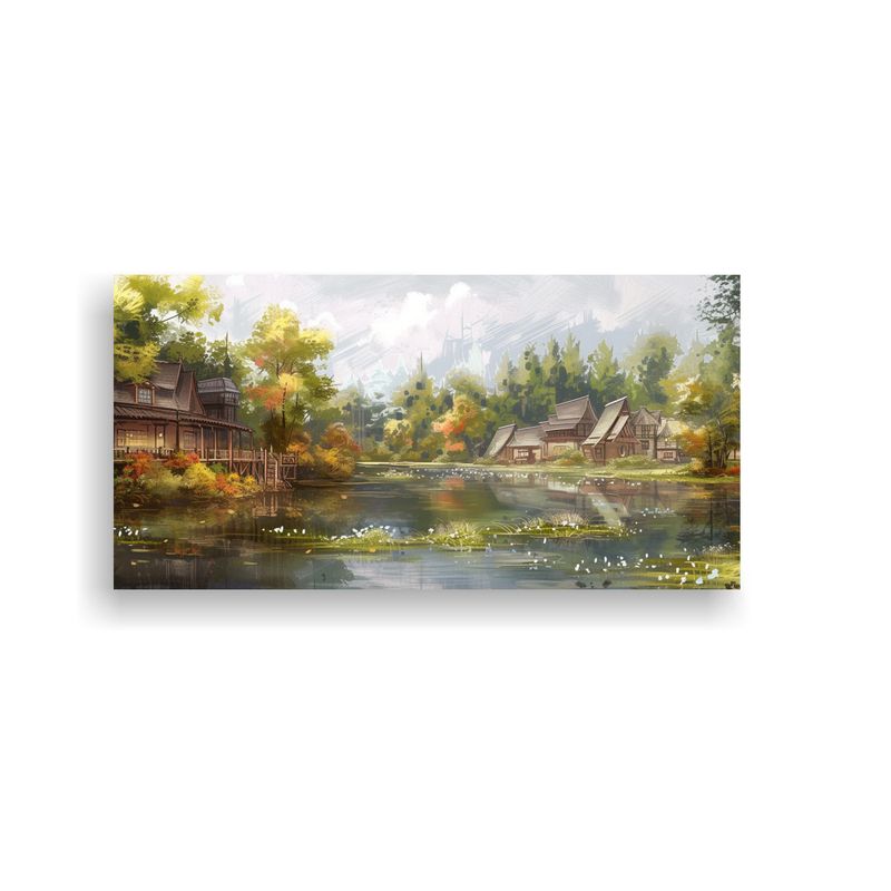 GENERICO - Pinturas Decorativas Estilo Galería En Un Pueblo 80x40 Cm
