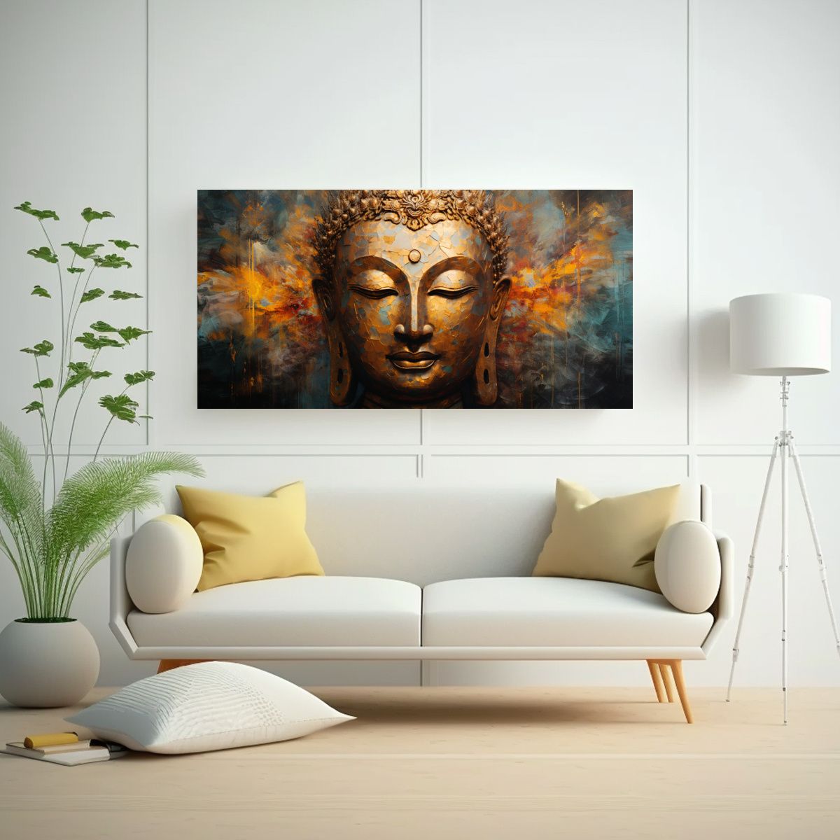 GENERICO - Pintura Decorativa Estilo Abstracto En Tonos 100x50 Cm