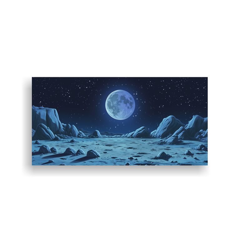 GENERICO - Pintura En Bastidor Efecto Visual De Luna En 60x30 Cm
