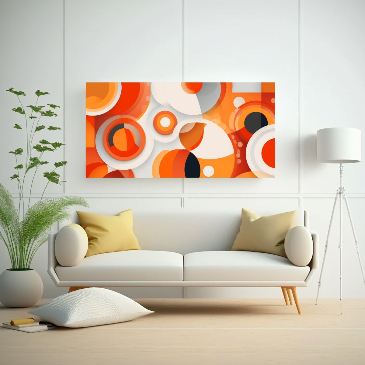 GENERICO - Cuadro Abstracto Tela En Bastidor Moderno 80x40 Cm