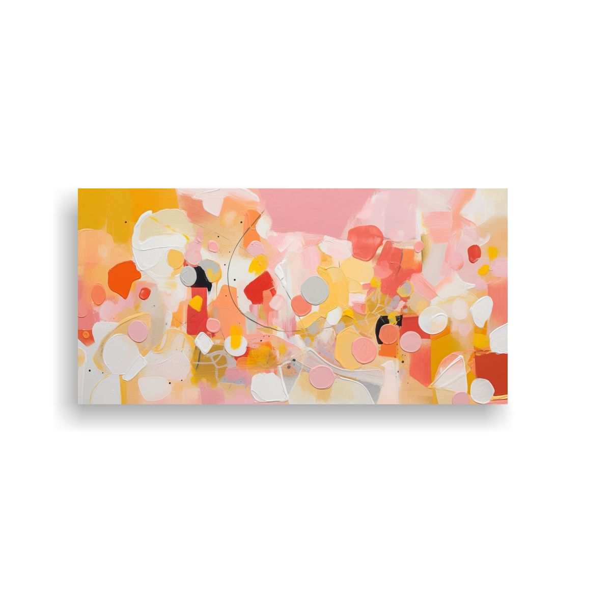 GENERICO - Pintura Decorativa Amarillos Y Blancos En Lienzo 60x30 Cm