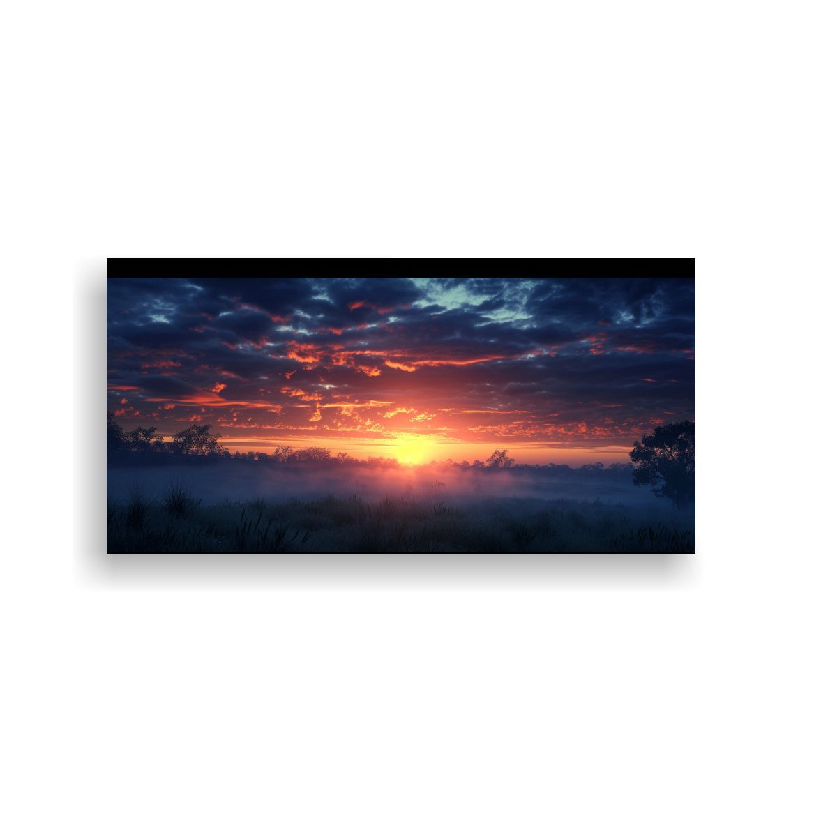 GENERICO - Cuadro Decorativo Abstracto Simétrico Amanecer 80x40 Cm