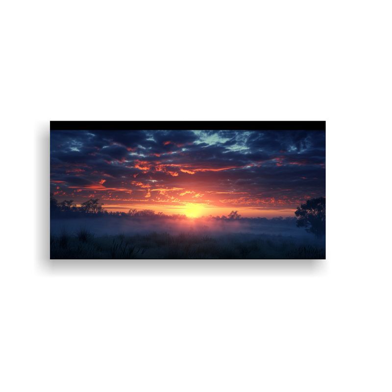 GENERICO - Cuadro Decorativo Abstracto Simétrico Amanecer 80x40 Cm
