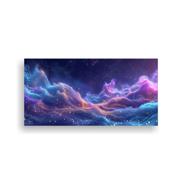 GENERICO - Pintura Tela Azul Claro Temática Vida Y Futuro 100x50 Cm