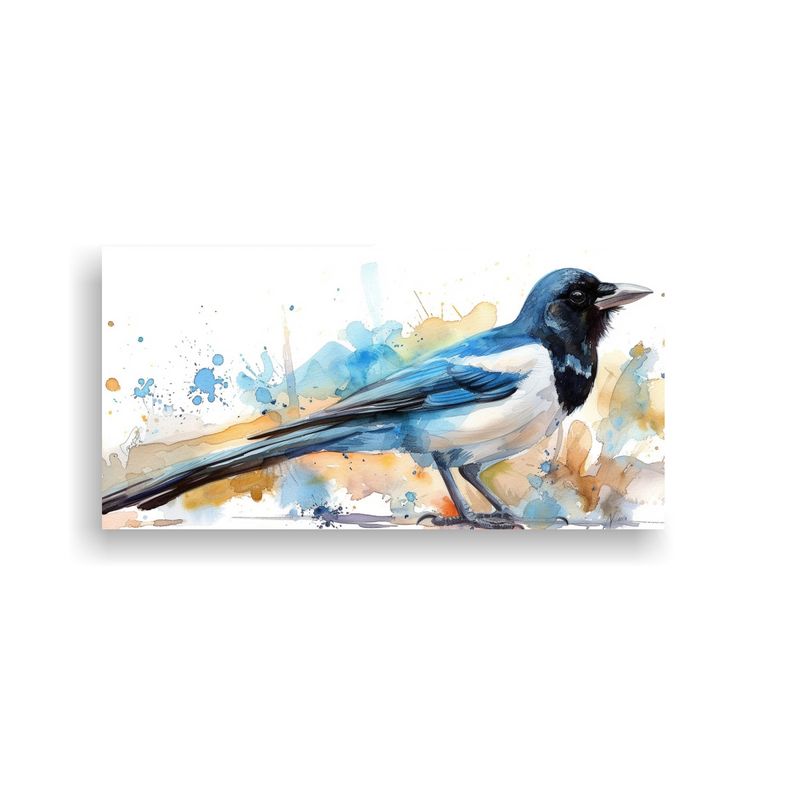 GENERICO - Cuadro Acuarela Pega Eurasian En Fondo Blanco 60x30 Cm