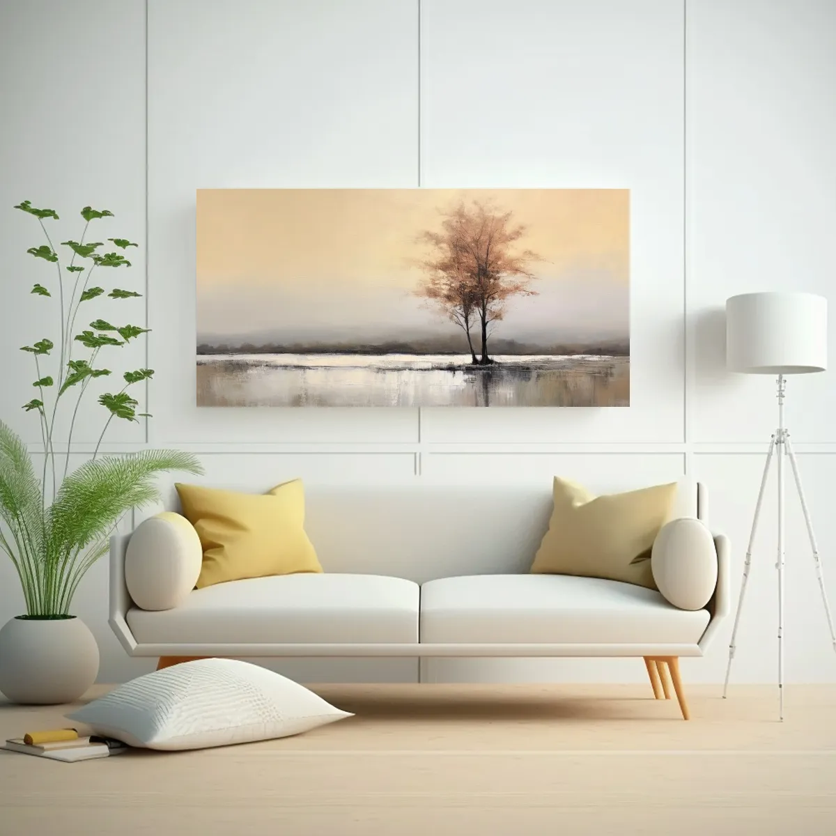 GENERICO - Paisajes Minimalistas En Tonos Suaves Con Textura 100x50 Cm