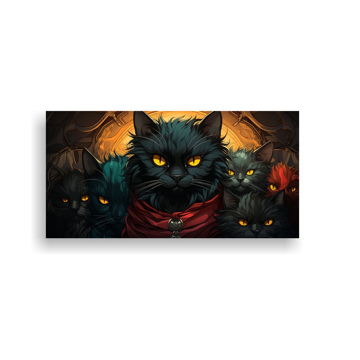 GENERICO - Pintura Decorativa De Gatos Apilados En Estilo 100x50 Cm