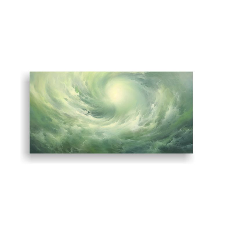 GENERICO - Cuadro Acuarela Verde Salvia Brillante 80x40 Cm