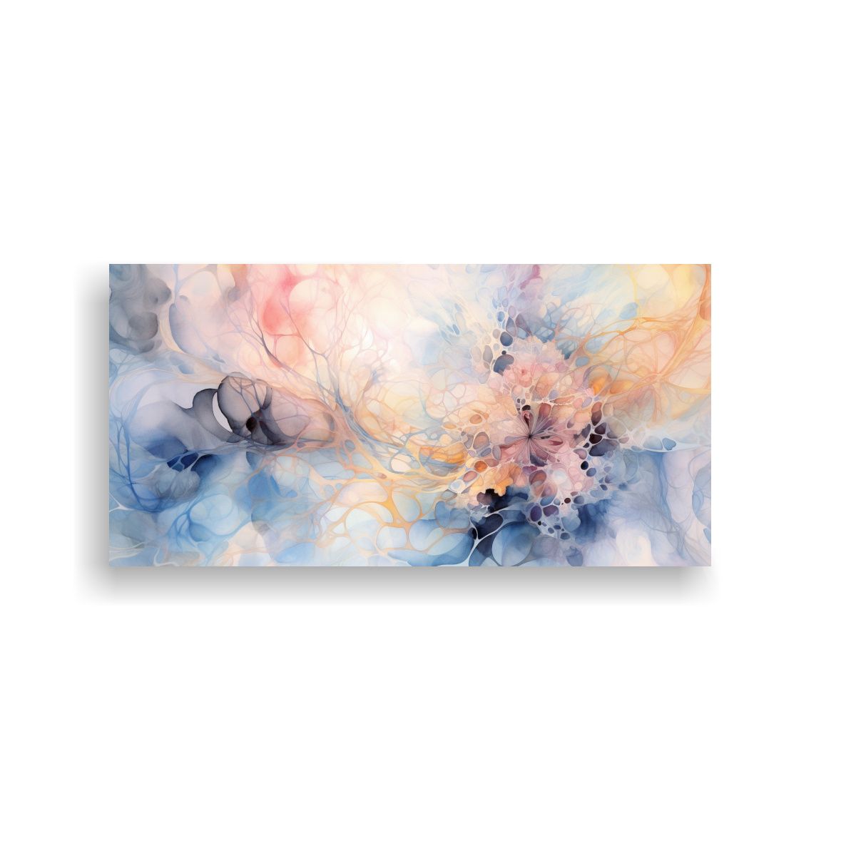 GENERICO - Cuadro Abstracto Grande Con Acuarela única De 60x30 Cm