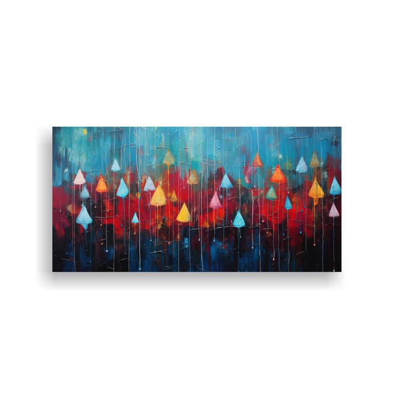 GENERICO - Cuadros Abstractos Lluvia En Arte Pared Galería 80x40 Cm