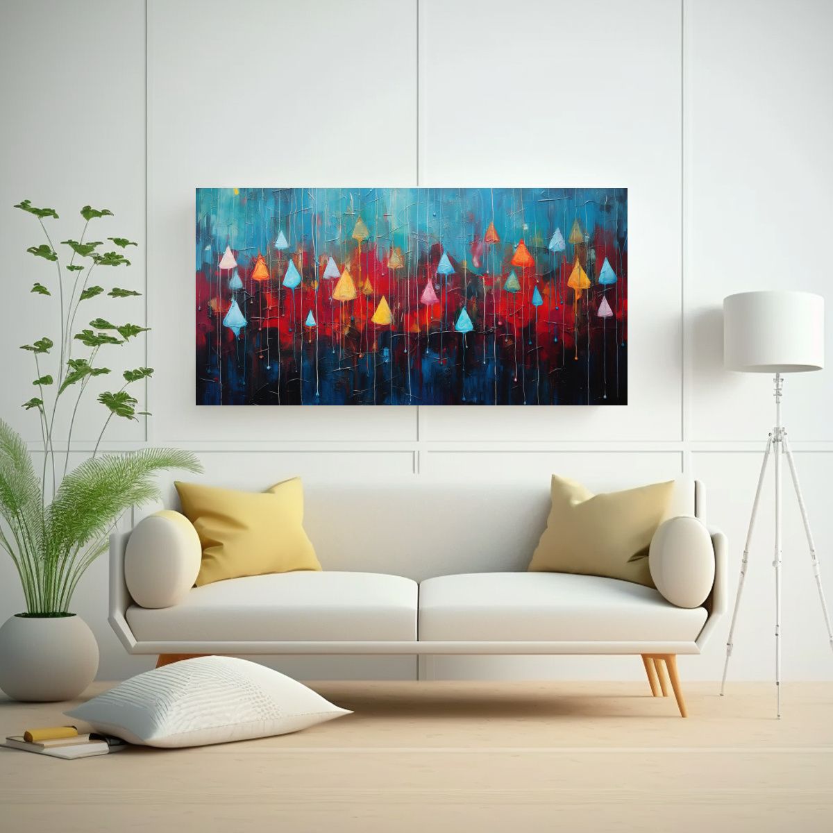 GENERICO - Cuadros Abstractos Lluvia En Arte Pared Galería 100x50 Cm