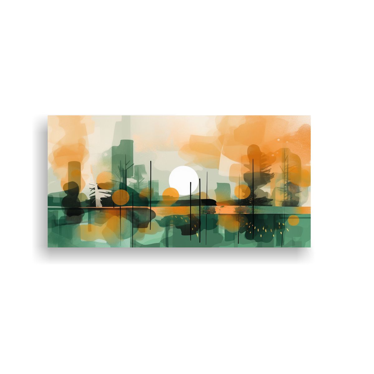 GENERICO - Lienzo De Inspiración Street Art En Verde Y 100x50 Cm